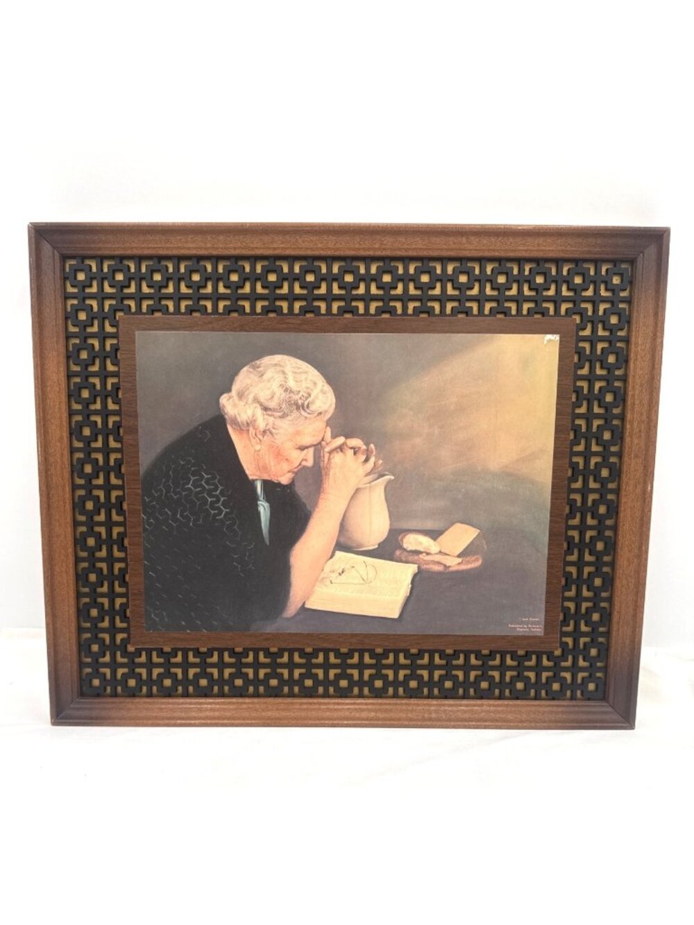 Vtg Jack Garren "Grace" Print In Ornate Wood Frame 18"x15" Farmhouse Country